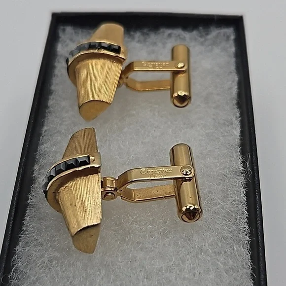 Vintage Christian Dior Art Deco Cufflinks and Tie bar - Picture 3 of 3